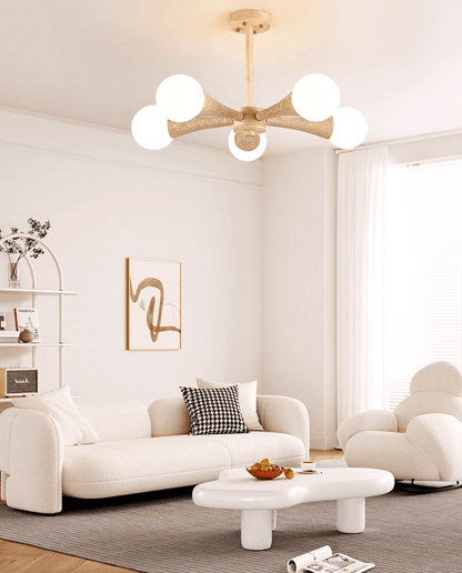 Arbor Travertine Chandelier - Elegant Design with Adjustable Height