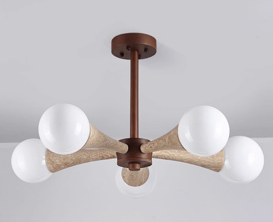 Arbor Travertine Chandelier - Elegant Design with Adjustable Height