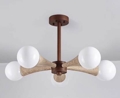 Arbor Travertine Chandelier - Elegant Design with Adjustable Height