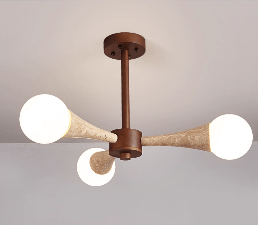 Arbor Travertine Chandelier - Elegant Design with Adjustable Height