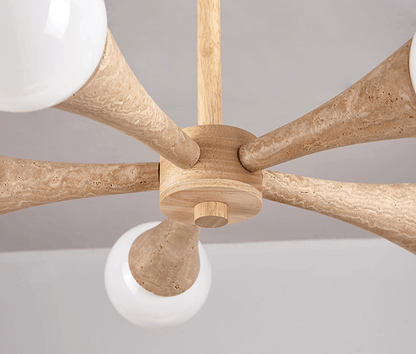 Arbor Travertine Chandelier - Elegant Design with Adjustable Height