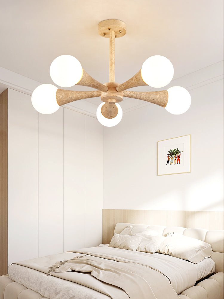 Arbor Travertine Chandelier - Elegant Design with Adjustable Height