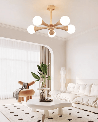 Arbor Travertine Chandelier - Elegant Design with Adjustable Height