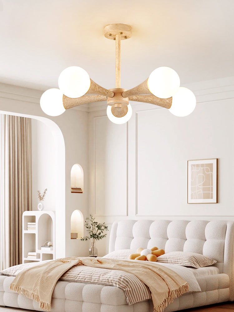 Arbor Travertine Chandelier - Elegant Design with Adjustable Height