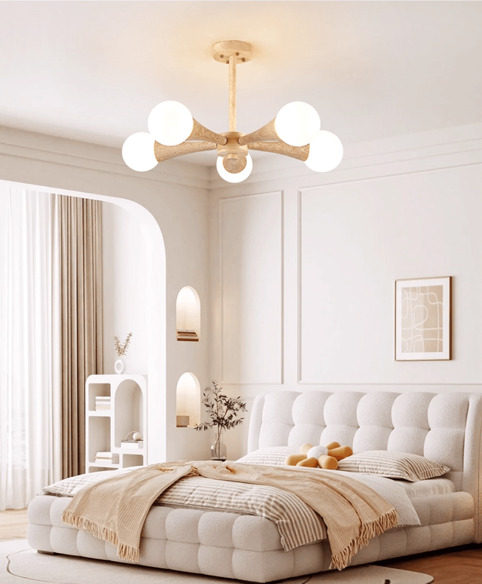 Arbor Travertine Chandelier - Elegant Design with Adjustable Height