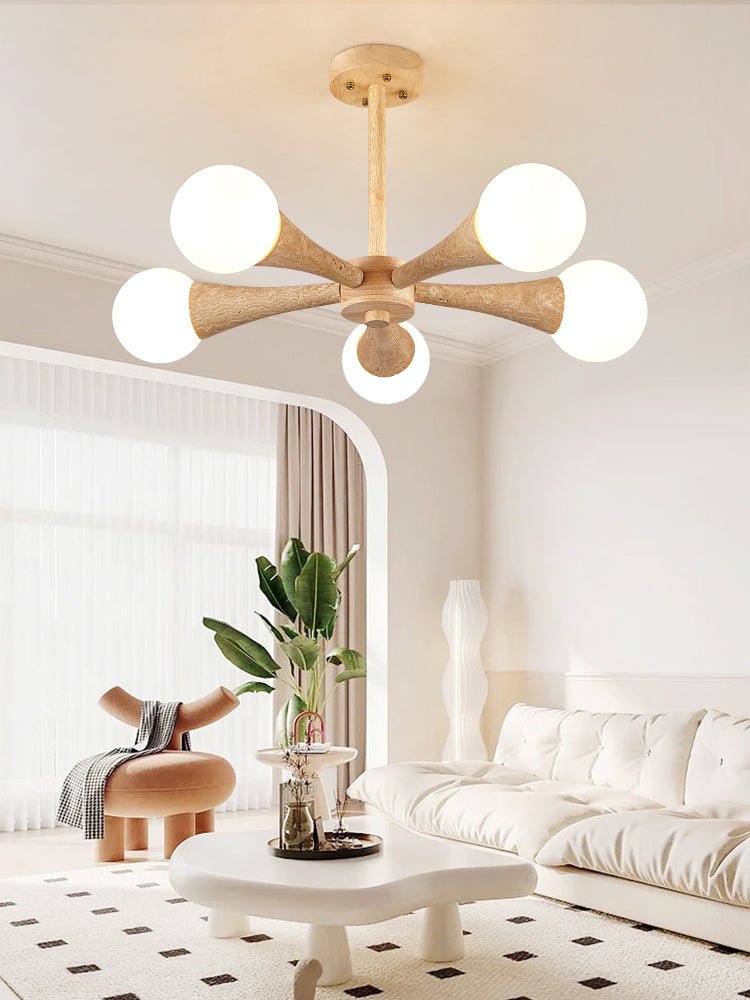 Arbor Travertine Chandelier - Elegant Design with Adjustable Height
