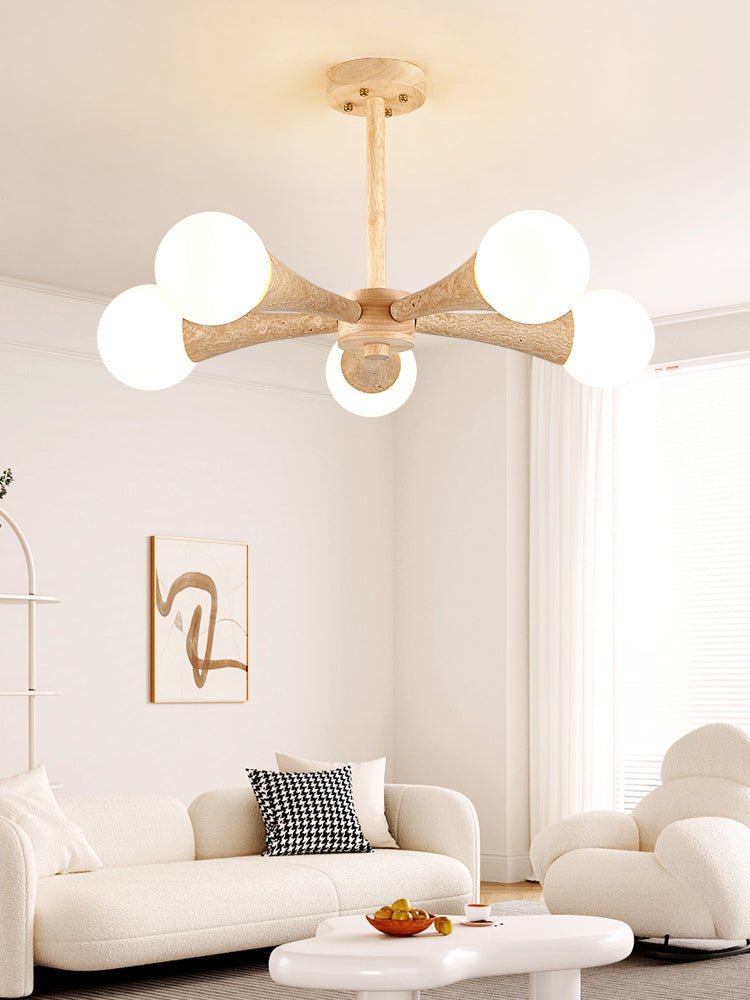 Arbor Travertine Chandelier - Elegant Design with Adjustable Height