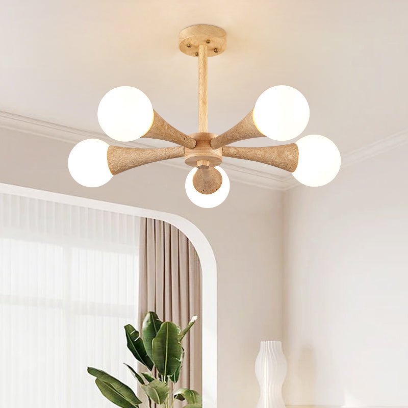 Arbor Travertine Chandelier - Elegant Design with Adjustable Height