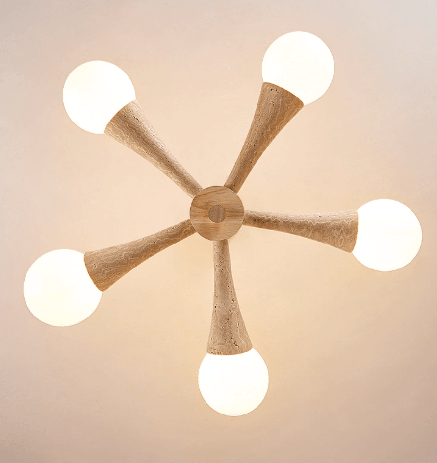 Arbor Travertine Chandelier - Elegant Design with Adjustable Height