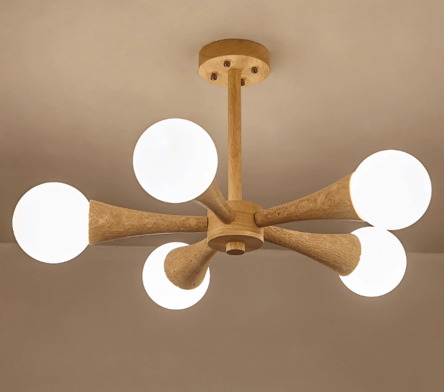 Arbor Travertine Chandelier - Elegant Design with Adjustable Height