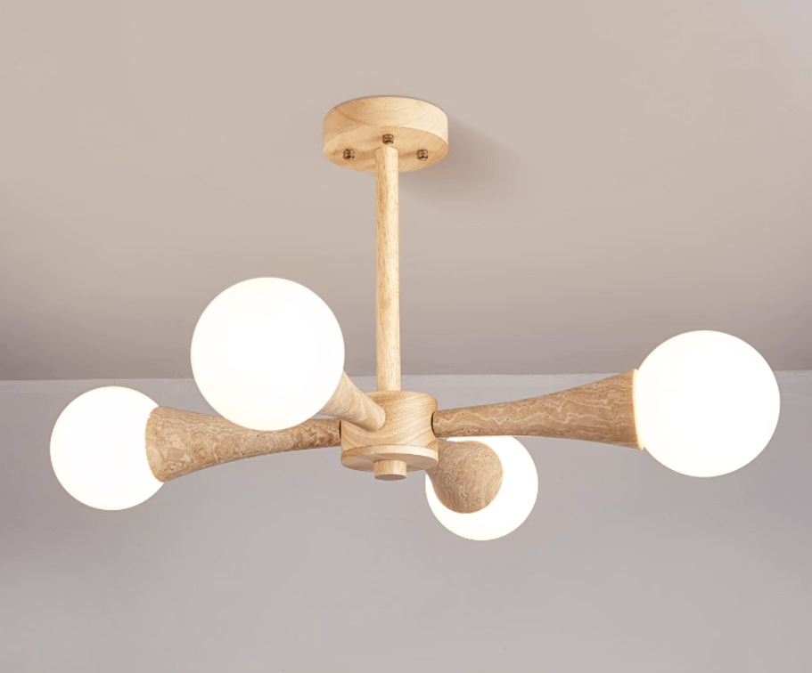 Arbor Travertine Chandelier - Elegant Design with Adjustable Height