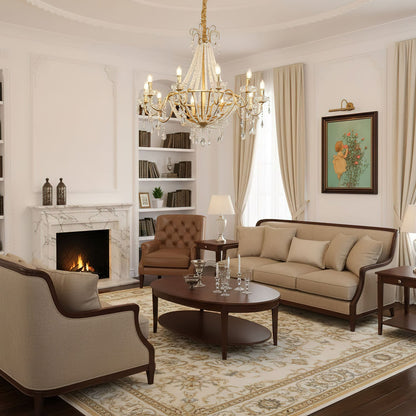 Arcadia Gold Chandelier - Elegant Design with Adjustable Height & LED