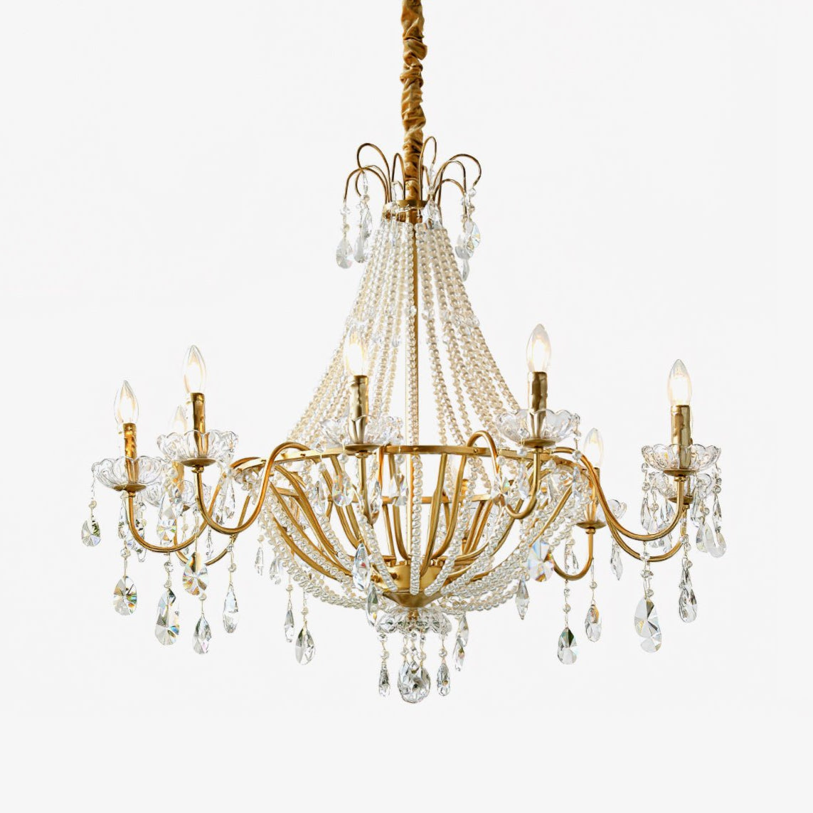 Arcadia Gold Chandelier - Elegant Design with Adjustable Height & LED