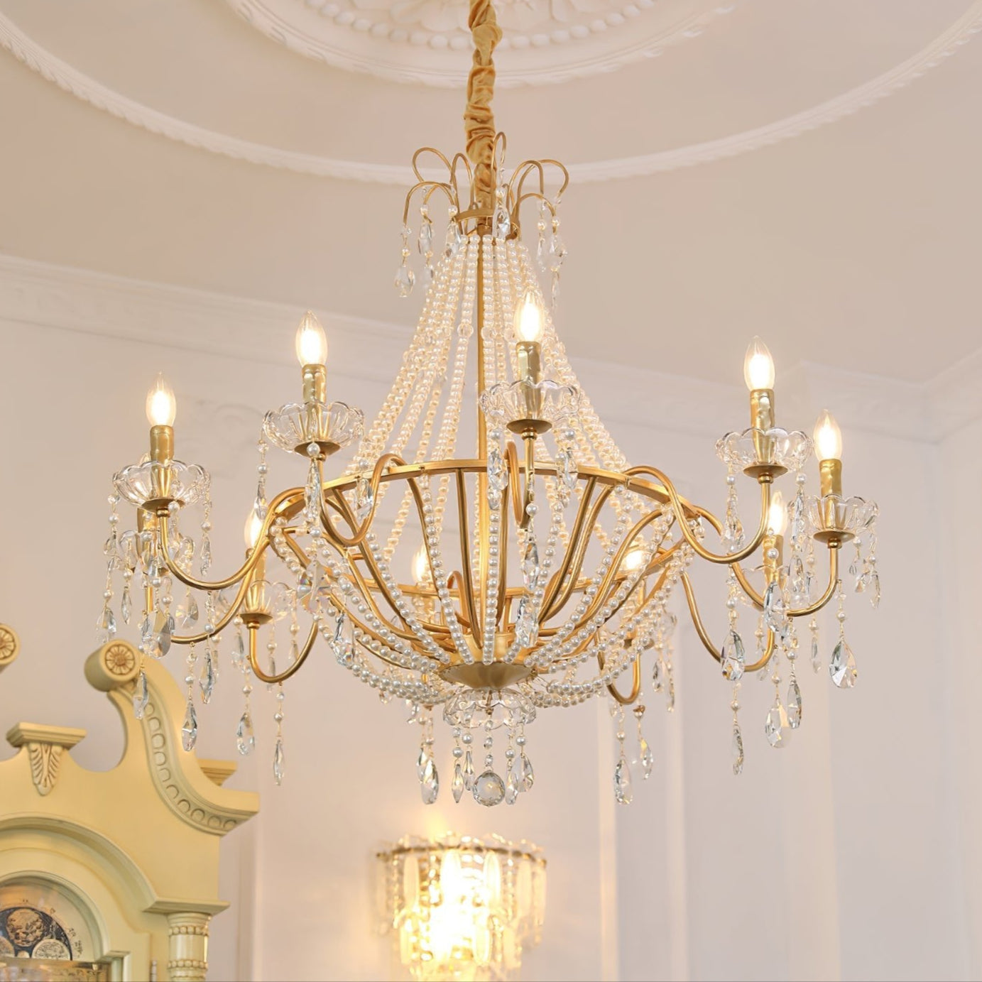 Arcadia Gold Chandelier - Elegant Design with Adjustable Height & LED