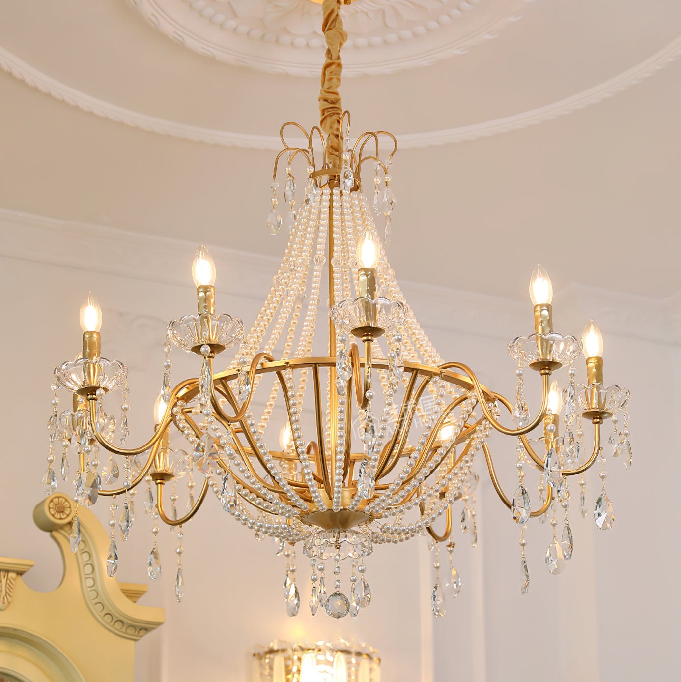 Arcadia Gold Chandelier - Elegant Design with Adjustable Height & LED