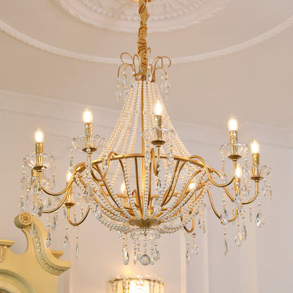 Arcadia Gold Chandelier - Elegant Design with Adjustable Height & LED