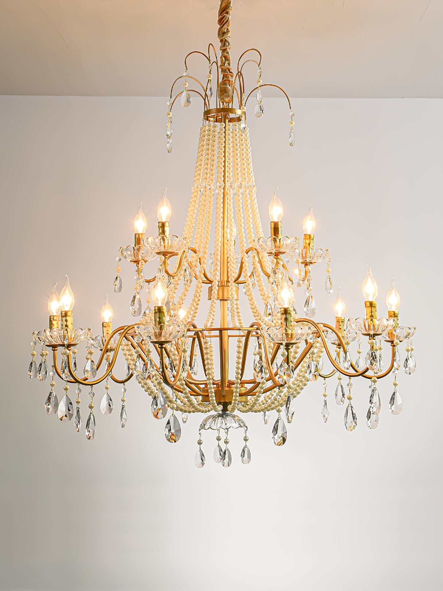 Arcadia Gold Chandelier - Elegant Design with Adjustable Height & LED