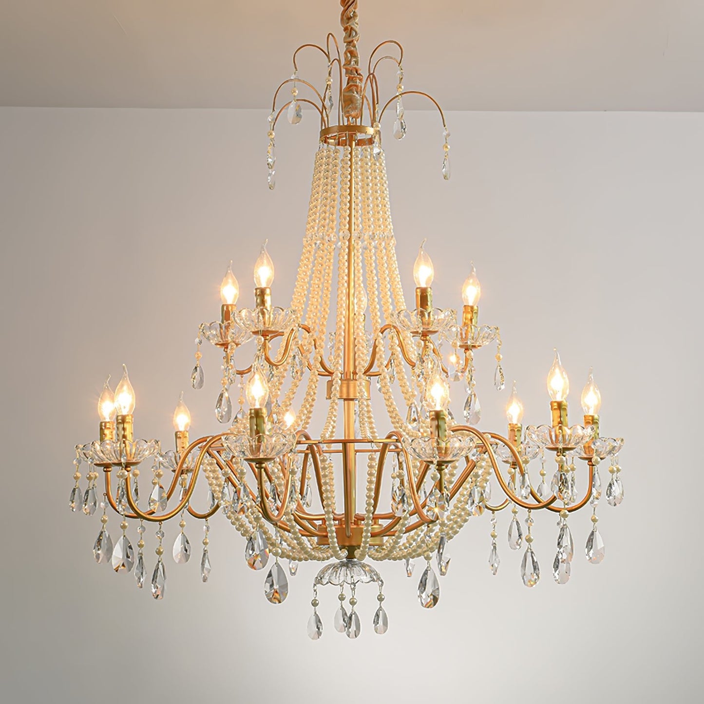 Arcadia Gold Chandelier - Elegant Design with Adjustable Height & LED