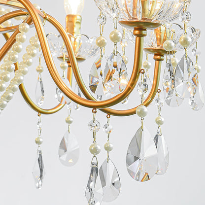 Arcadia Gold Chandelier - Elegant Design with Adjustable Height & LED