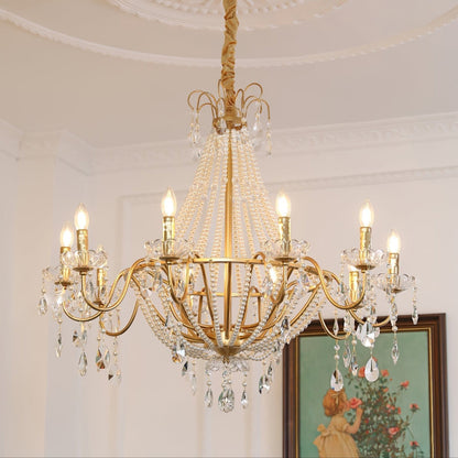 Arcadia Gold Chandelier - Elegant Design with Adjustable Height & LED