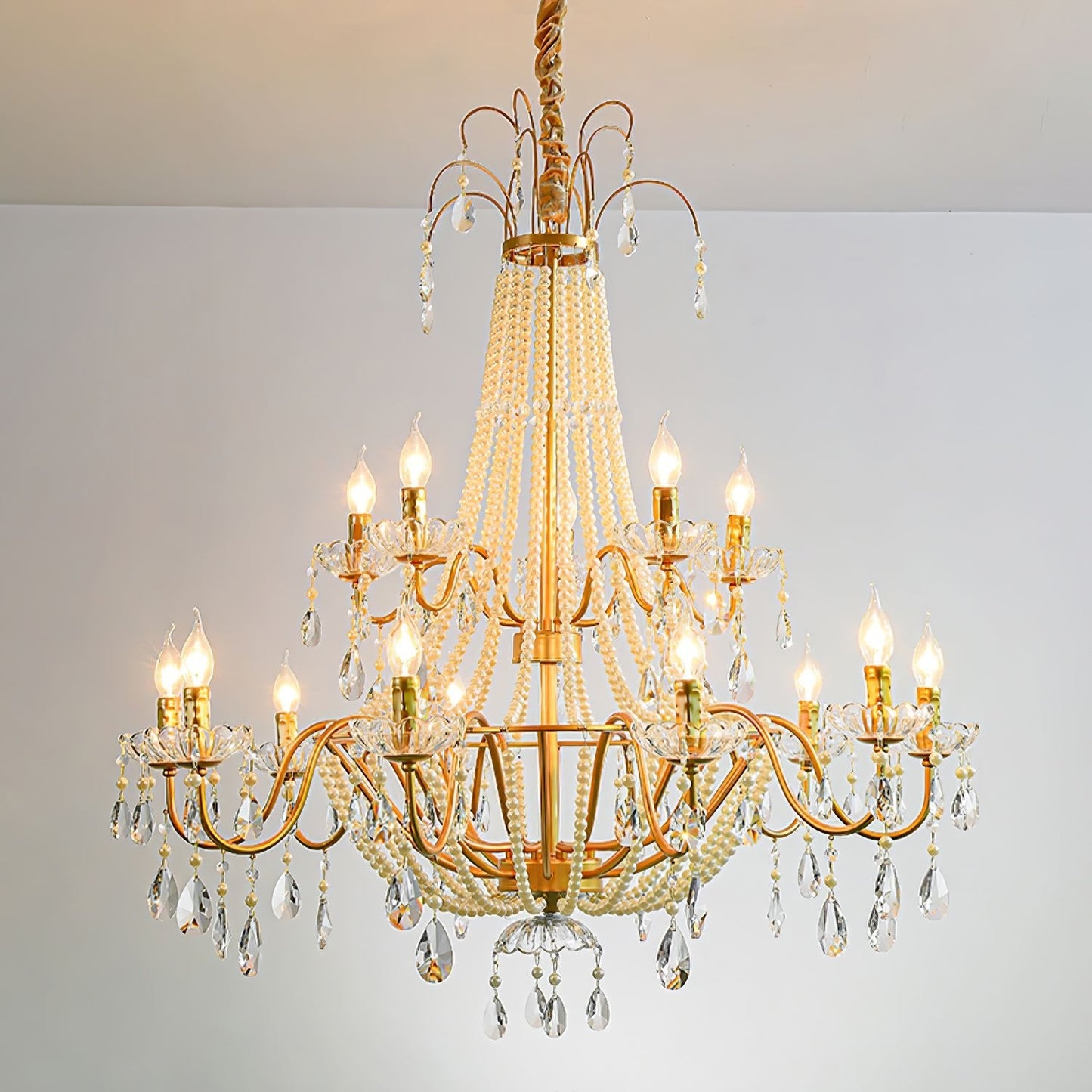 Arcadia Gold Chandelier - Elegant Design with Adjustable Height & LED