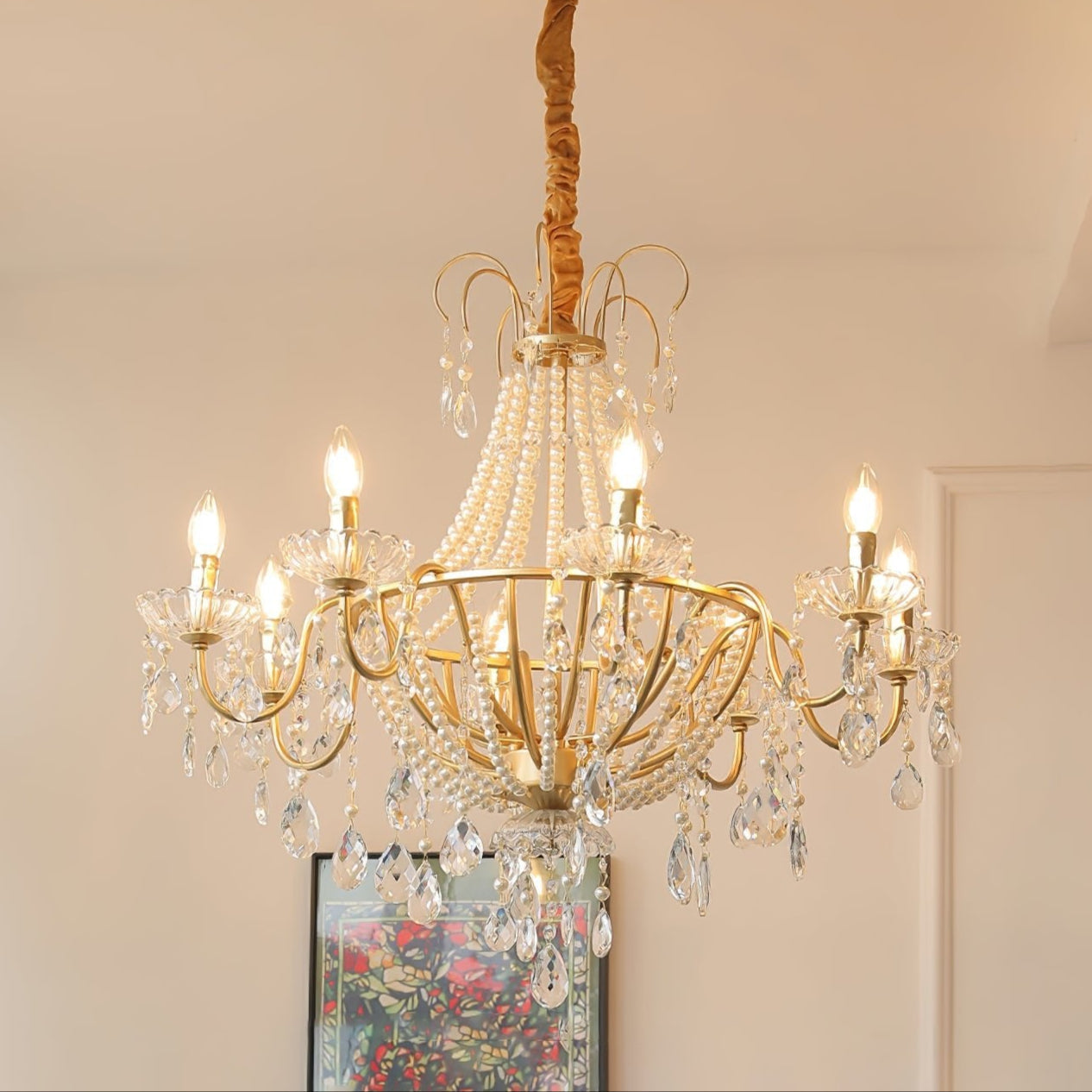 Arcadia Gold Chandelier - Elegant Design with Adjustable Height & LED