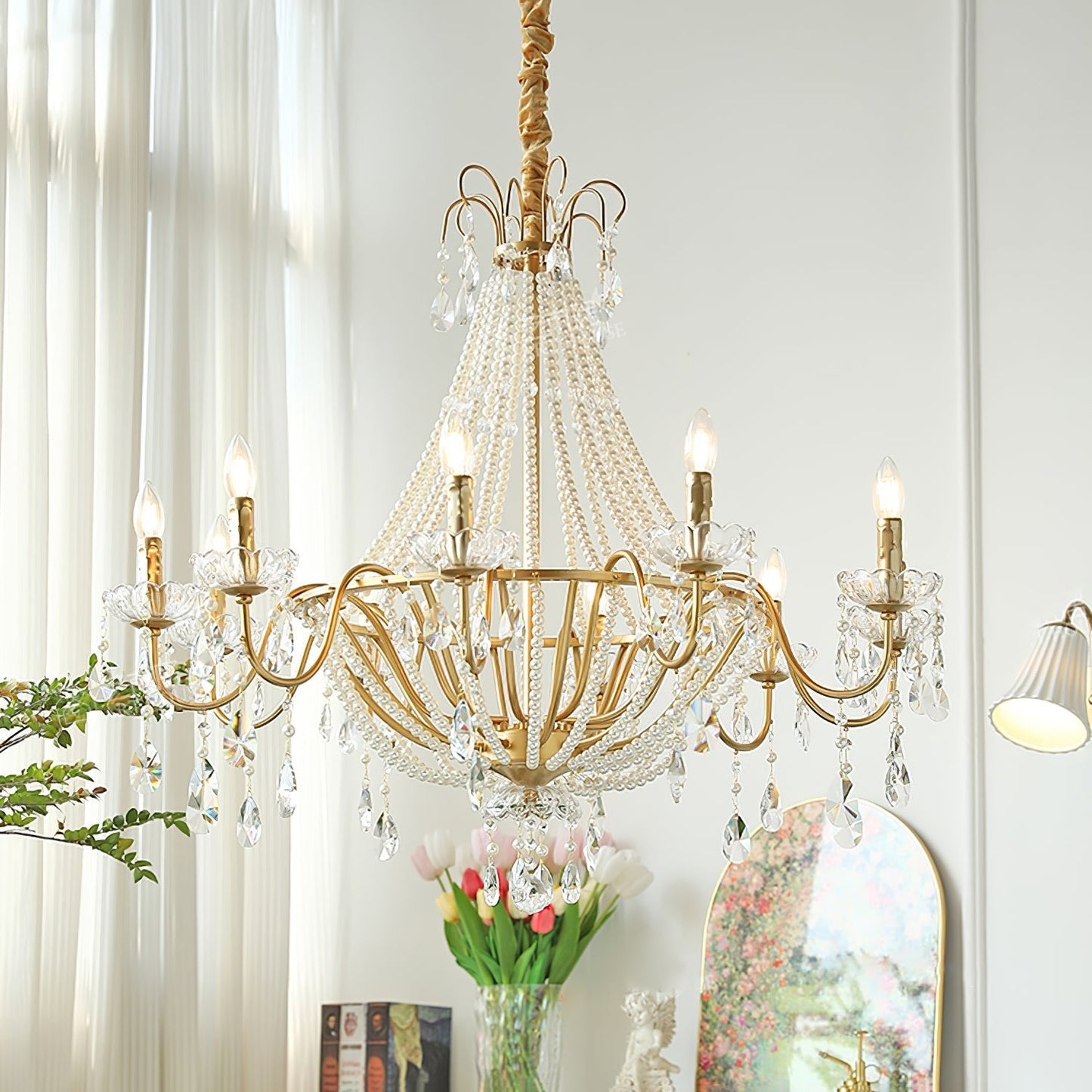 Arcadia Gold Chandelier - Elegant Design with Adjustable Height & LED