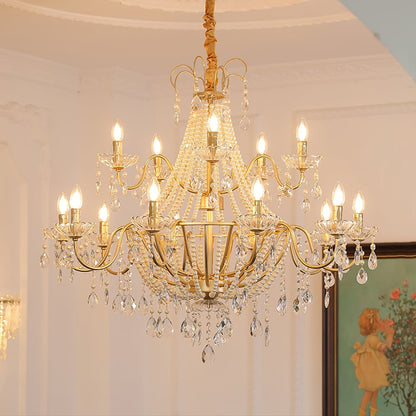 Arcadia Gold Chandelier - Elegant Design with Adjustable Height & LED