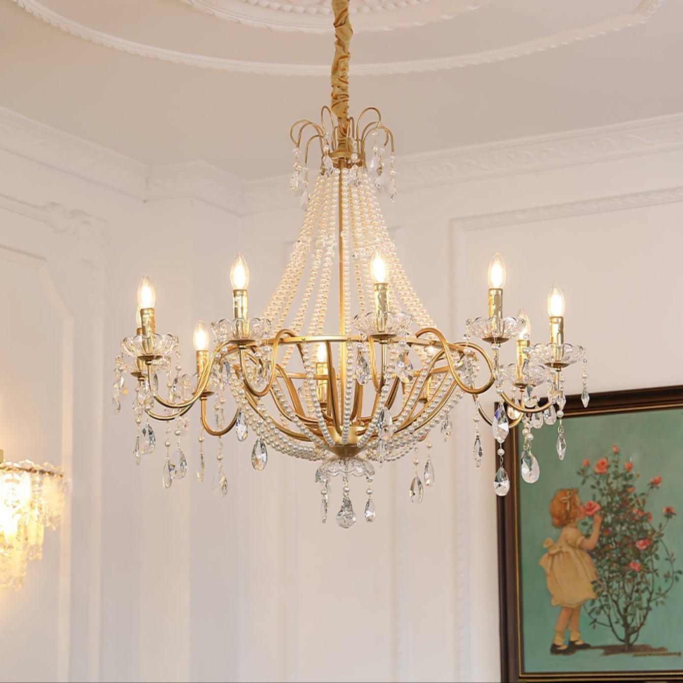 Arcadia Gold Chandelier - Elegant Design with Adjustable Height & LED