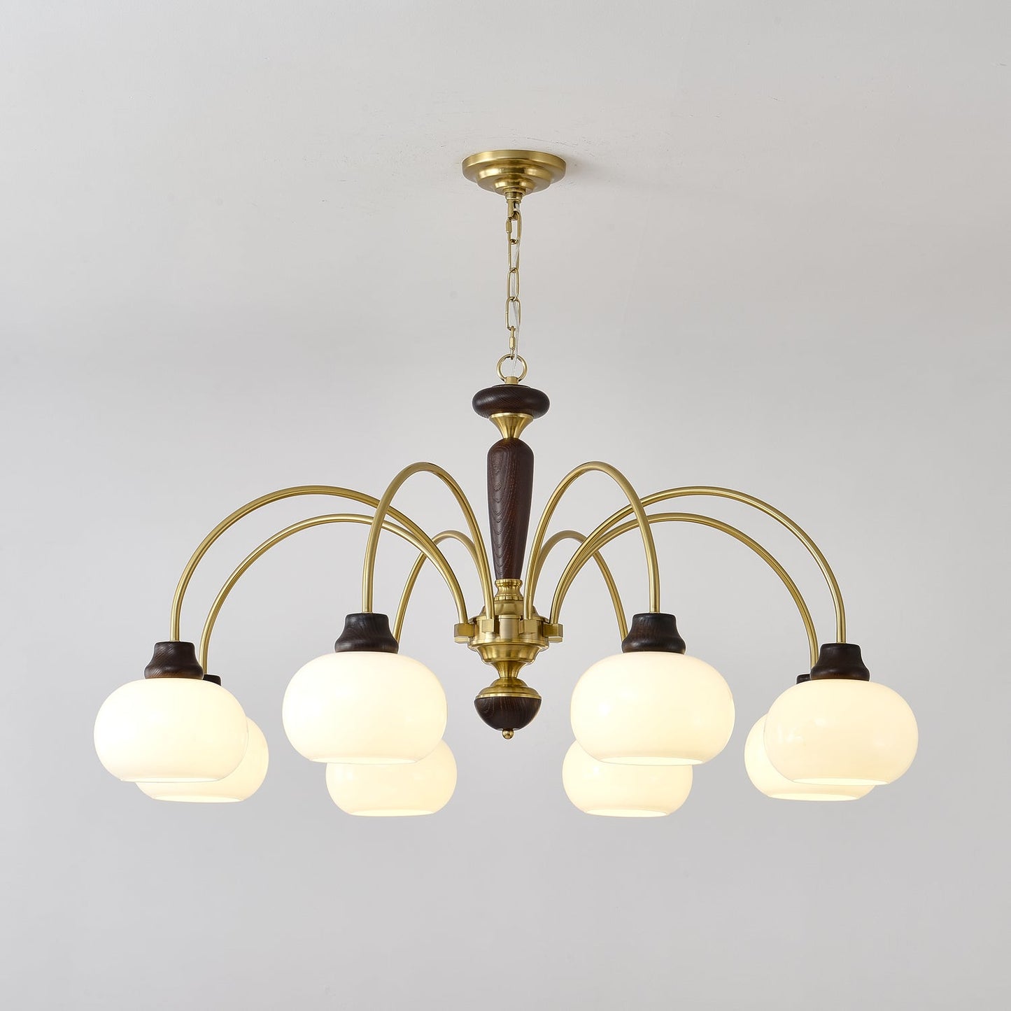 Arched Globe Chandelier - Elegant Design with Adjustable Height & LED