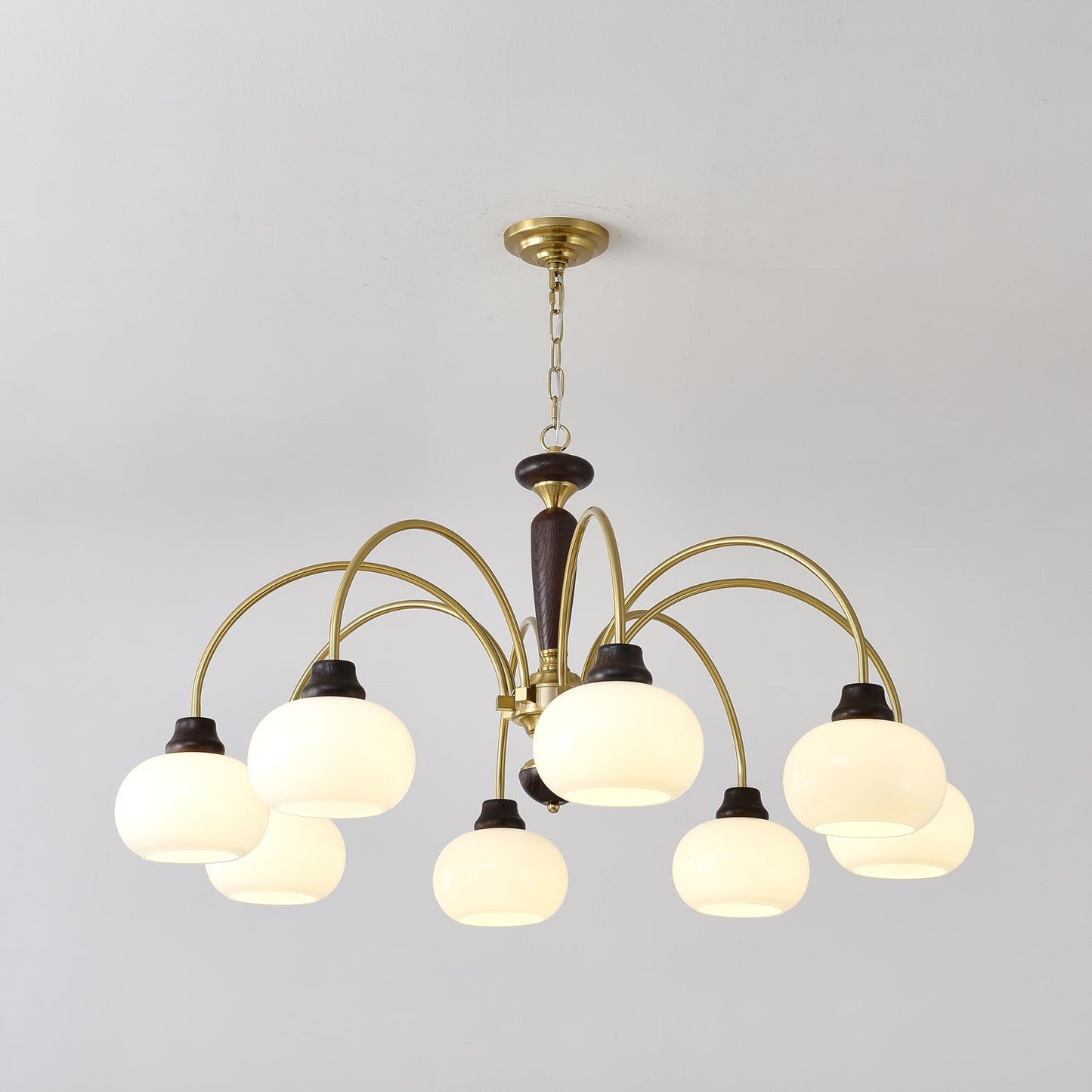 Arched Globe Chandelier - Elegant Design with Adjustable Height & LED
