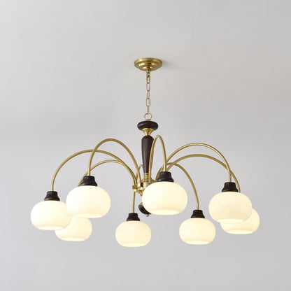 Arched Globe Chandelier - Elegant Design with Adjustable Height & LED