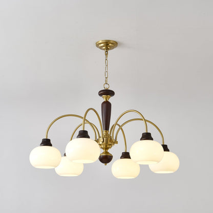 Arched Globe Chandelier - Elegant Design with Adjustable Height & LED