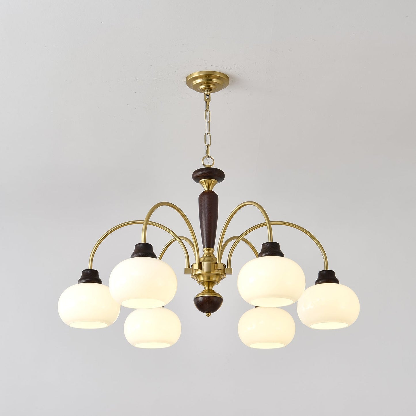 Arched Globe Chandelier - Elegant Design with Adjustable Height & LED