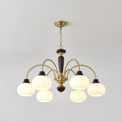 Arched Globe Chandelier - Elegant Design with Adjustable Height & LED
