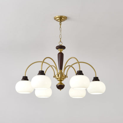 Arched Globe Chandelier - Elegant Design with Adjustable Height & LED