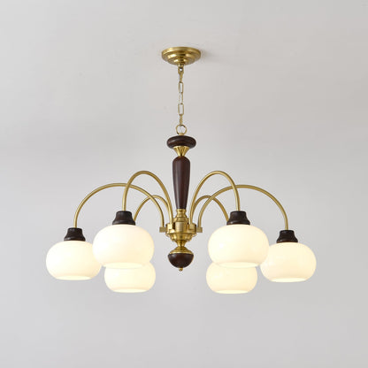 Arched Globe Chandelier - Elegant Design with Adjustable Height & LED