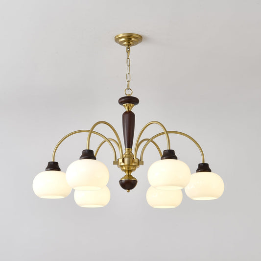 Arched Globe Chandelier - Elegant Design with Adjustable Height & LED