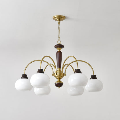 Arched Globe Chandelier - Elegant Design with Adjustable Height & LED