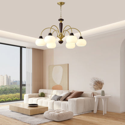 Arched Globe Chandelier - Elegant Design with Adjustable Height & LED