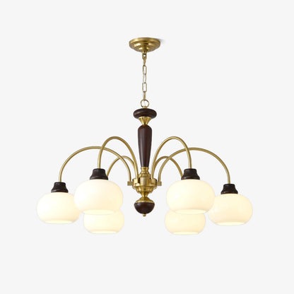 Arched Globe Chandelier - Elegant Design with Adjustable Height & LED