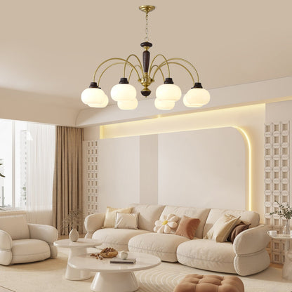Arched Globe Chandelier - Elegant Design with Adjustable Height & LED