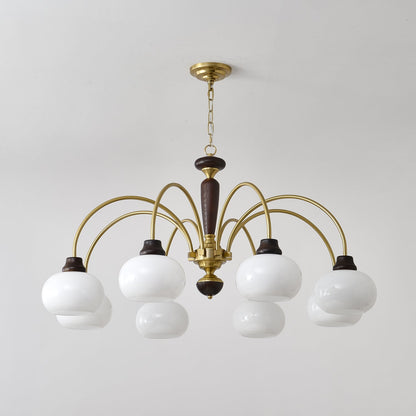 Arched Globe Chandelier - Elegant Design with Adjustable Height & LED