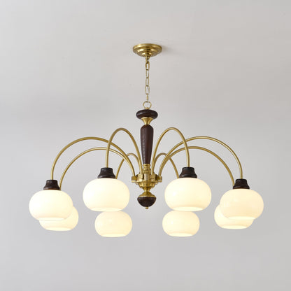 Arched Globe Chandelier - Elegant Design with Adjustable Height & LED