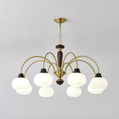 Arched Globe Chandelier - Elegant Design with Adjustable Height & LED