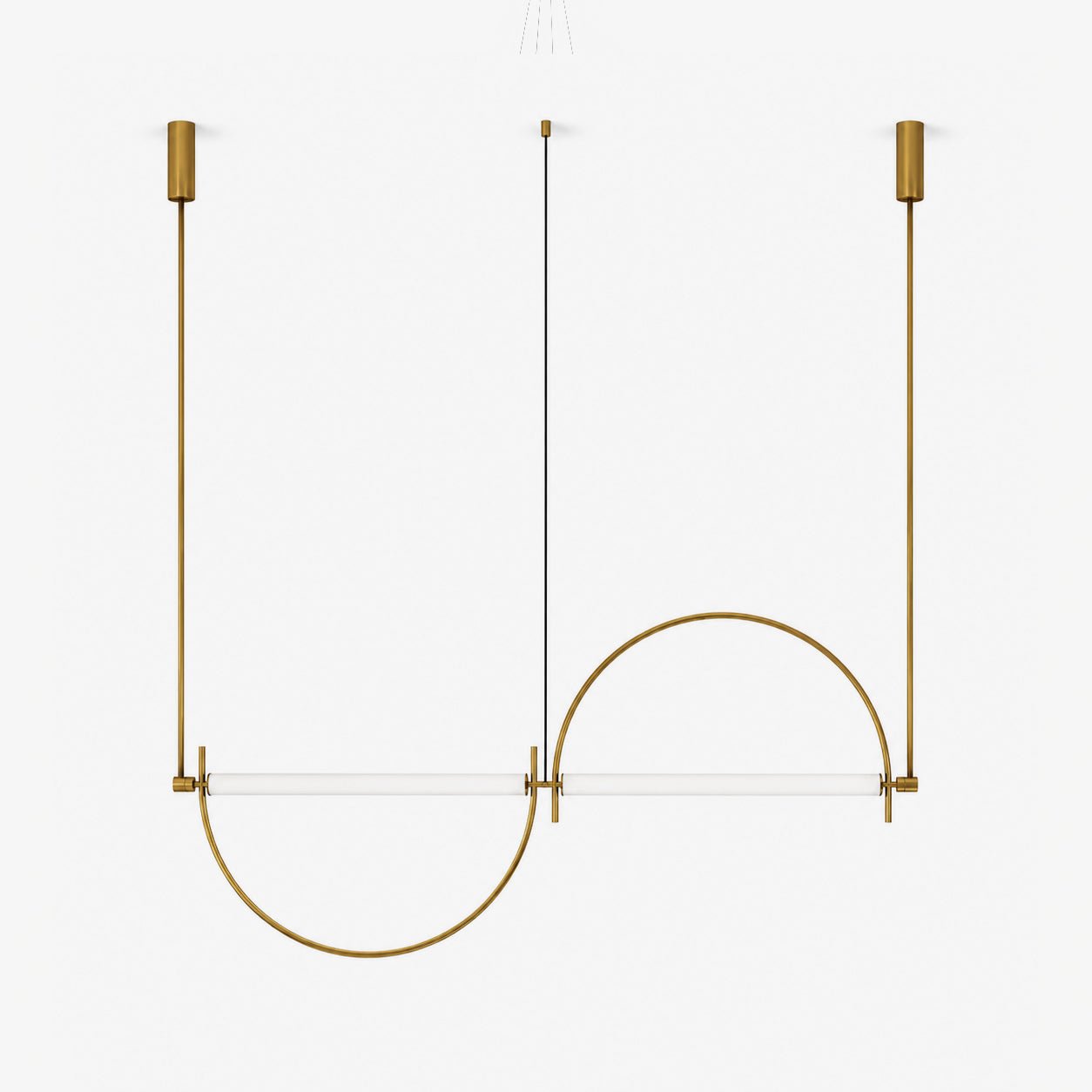 Arched Linear LED Chandelier with Dimmable Lights and Adjustable Heigh