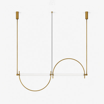 Arched Linear LED Chandelier with Dimmable Lights and Adjustable Heigh