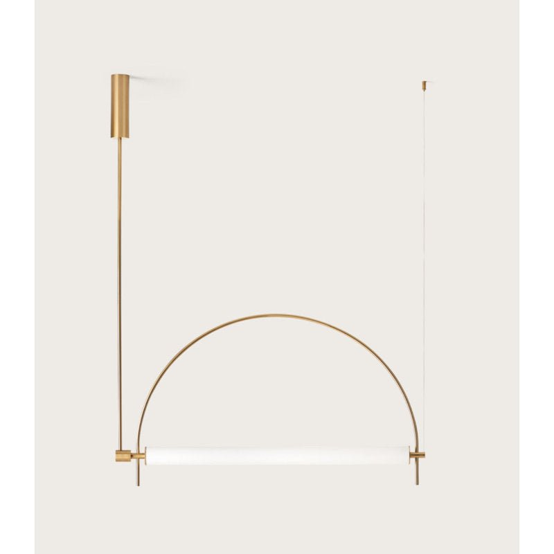 Arched Linear LED Chandelier with Dimmable Lights and Adjustable Heigh