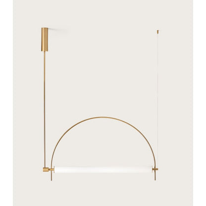 Arched Linear LED Chandelier with Dimmable Lights and Adjustable Heigh