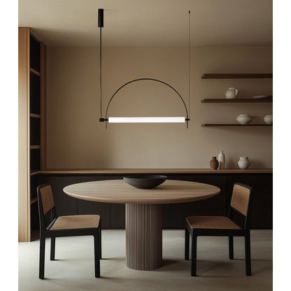 Arched Linear LED Chandelier with Dimmable Lights and Adjustable Heigh